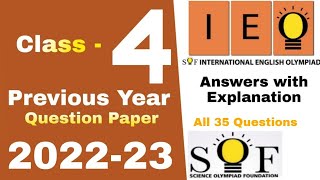 Class 4 IEO Previous Year Question Paper 202223 International English Olympiad  IEO Grade 4 [upl. by Eelatan]