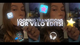 LOOP TRANSITIONS FOR YOUR VELOCITY EDITS 🔂  VIDEO STAR QR CODES [upl. by Pillow449]