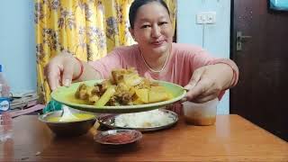 Spicy🌶 Pork n Radish Curry ll Rice ll Daal ll Achar Mukbang [upl. by Synn]