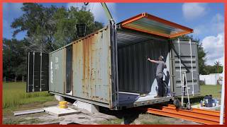 Man Builds Amazing DIY Container Home with Foldable Terrace  LowCost Housing PLAHOUSECONTAINER [upl. by Sedberry]