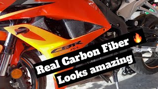 Installing Carbon Fiber parts to the CBR600RR Side Fairing Trim  Part 33 [upl. by Adnalue970]