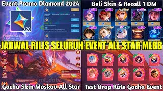 SELURUH EVENT GRATISAN ALL STAR MLBB 2024 EVENT PROMO DIAMOND SKIN ALL STAR MOSKOV SKIN EPIC 1 DM [upl. by Gnoix997]