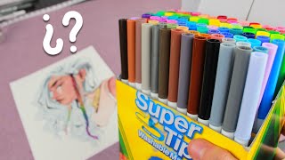 ¿Podemos pintar con los CRAYOLA SUPER TIPS Review y dibujo [upl. by Tima]