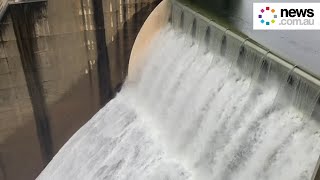 Sydney’s Warragamba Dam has reached capacity and begun spilling after heavy rain [upl. by Hole784]