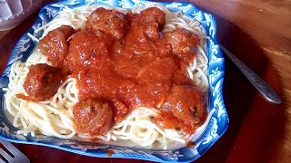 سباڨيتي بكريات اللحم👌بطريقتي البنينة بزافSpaghetti aux boulettes [upl. by Jen]