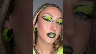 brat makeup for brat summer💚 makeupartist makeupshorts bratmakeup colorfulmakeup charlixcx [upl. by Kuehn]