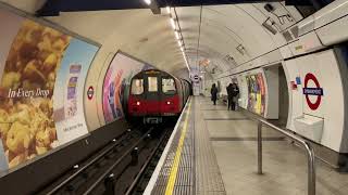 Southbound Northern Line Train at Embankment Station [upl. by Ahtivak]