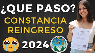 🔴Qúe paso CONSTANCIA Inscripción de REINGRESO 2024  Fallas en el Portal de Registro y Estadística💻 [upl. by Novelia]