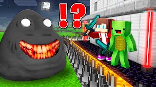 SCARY ADULT POUEXE vs Security Base in Minecraft Challenge  Maizen JJ and Mikey [upl. by Eimaraj470]