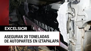 20 toneladas de autopartes robadas son aseguradas en inmuebles de Iztapalapa [upl. by Mccafferty562]