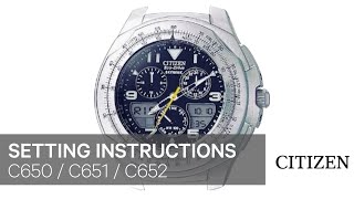 Citizen Watch Setting Instruction — C650 C651 C652 [upl. by Artemis]