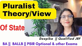 Pluralist Theory of The State  Theories of The State  Pluralism  Deepika [upl. by Lowndes]