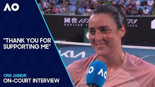 Ons Jabeur OnCourt Interview  Australian Open 2024 First Round [upl. by Ihel]