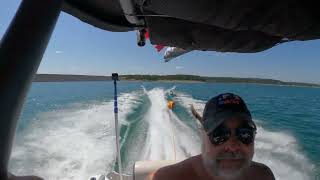 YAMAHA FSH 210 pulling the kids on tubes Canyon Lake Texas 722022 [upl. by Gildea288]