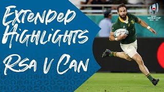 Extended Highlights South Africa 667 Canada  Rugby World Cup 2019 [upl. by Ithnan]