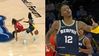 Ja Morant teaches Jalen Green a dribbling lesson 👌 [upl. by Jania]