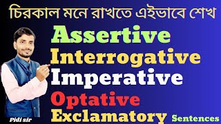 Types of Sentences in Bengali  AssertiveInterrogative ImperativeOptative Exclamatory Sentence [upl. by Aerdma]