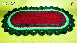 TAPETE OVALADO TEJIDO A CROCHET PASO A PASO PARTE 1  MANUALIDADES MARTINA [upl. by Llerrehs505]