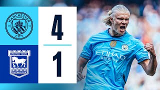 Highlights Man City 41 Ipswich Town  Haaland Hatrick De Bruyne Goal amp Gundogan returns [upl. by Fennie857]