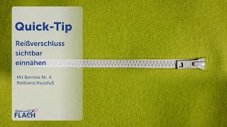 QuickTip Reißverschluss sichtbar einnähen [upl. by Assilac]