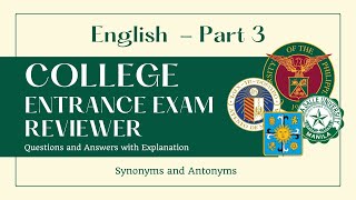 College Entrance Exam Reviewer ENGLISH  PART 3 UPCAT ACET SASE USTET PUPCET DCAT 2023 [upl. by Assiluj]