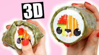 DIY 3D paper squishy sushi [upl. by Natsirt79]