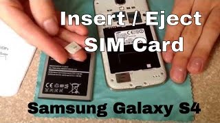 How to insert and remove a SIM card samsung galaxy S4 [upl. by Anna-Maria]