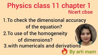 dimensionalaccuracyhomogeneity principlesnumericals derivation class11physics concept you [upl. by Ykcor154]