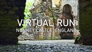 Virtual Run  Nunney Castle England  Treadmill Spring POV Running Scenery [upl. by Dachy]