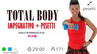 Tonificazione Total Body Allenamento Impegnativo Con Pesetti [upl. by Mariel]