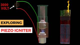 How Piezoelectric Igniter Generates High Voltage Spark  3D Animation [upl. by Orlantha]