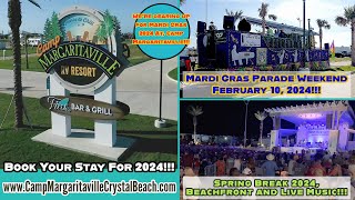 Mardi Gras Parade 2024 At Camp Margaritaville Crystal Beach Texas [upl. by Radke]