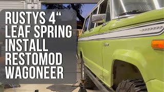 Restomod Wagoneer Part 4 Rear lift Install  Rustys Offroad 4quot leaf springs installation FSJ [upl. by Tnarud452]