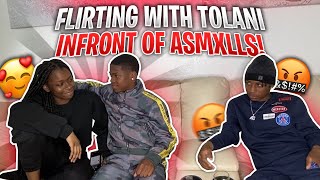 FLIRTING WITH TEESHANECE IN FRONT OF ASMXLLS PRANK 🥰🤭 HE TRIED TO FIGHT ME🤬 [upl. by Ardisj]