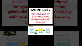 Define Emulsion pharmacychemistrydruginspector [upl. by Eibrik124]