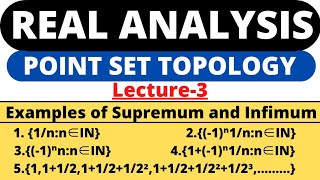 Lecture3Examples of Supremum and InfimumPoint Set TopologyReal Analysis [upl. by Brozak814]