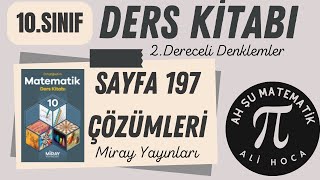 10Sınıf Matematik Kitabı Sayfa 197 CevaplarıÇözümleri Miray Yayınları [upl. by Eziechiele]