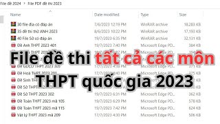 File đề thi tiếng Anh Sử Địa Toán Lý Hoá Sinh và GDCD THPT Quốc Gia 2023 [upl. by Sekofski]