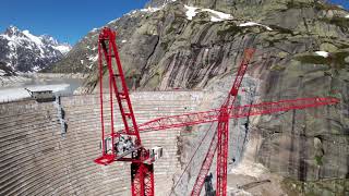 Kran Montage  Spitallamm Staumauer Grimsel Pass Sommer 2021 [upl. by Liarret360]