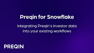 Preqin via Snowflake  Short Demo 2024 [upl. by Grevera]