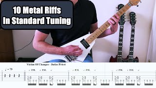 10 Metal Riffs In Standard Tuning With Tab [upl. by Ruel]