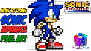 How to Draw Sonic the Hedgehog 16Bit  Drawing Segas Sonic Advance Pixel Art Tutorial [upl. by Elletsyrk706]