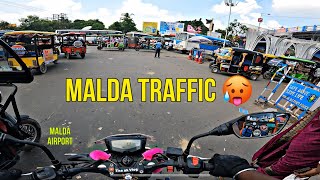 Malda to gazole ride full traffic 🚦🥵 and malda airport butterfly 🦋 view full enjoy ☺️ ride [upl. by Onitnatsnoc196]