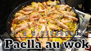 Recette Paella au wok pour 4 a 6 personnes [upl. by Eimmij]