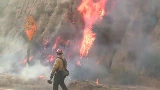 quotStation Firequot Brush Fire  Compilation  LA County  August 2830 2009 [upl. by Mendel]