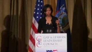 Michelle Obama Speaks to DNCs Gay amp Lesbian Leadership Council [upl. by Niryt18]