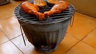 How to build an inexpensive Flower Pot Barbecue BBQ [upl. by Prentiss]