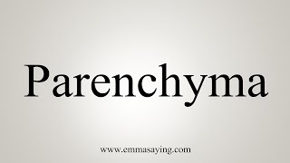 How To Say Parenchyma [upl. by Brause]