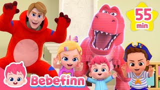 Trex and Dinosaurs in The Eggs  Bebefinn Top Nursery Rhymes Compilation [upl. by Knute]