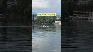 Early morning view of Luzern Lake  Switzerland shorts switzerland luzern travel viralvideo [upl. by Angelle]